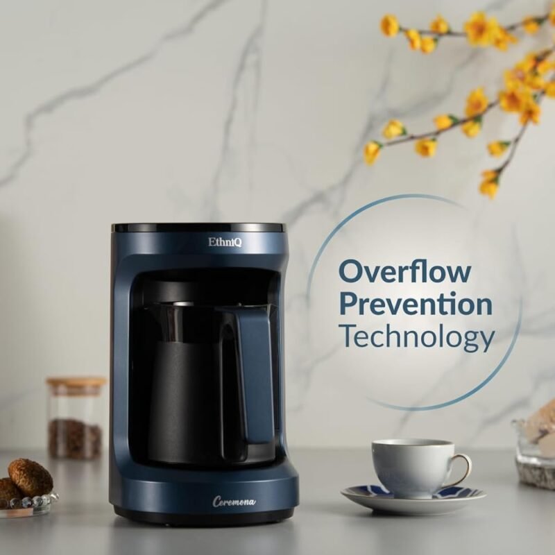 ETHNIQ Cafetera Turca 120 V 1 a 4 Tazas Tecnología Cook Sense Azul - Imagen 5