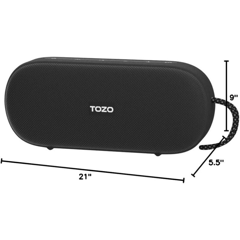 TOZO Altavoz Bluetooth PA1 Sonido Estéreo Impermeable Potente - Imagen 9