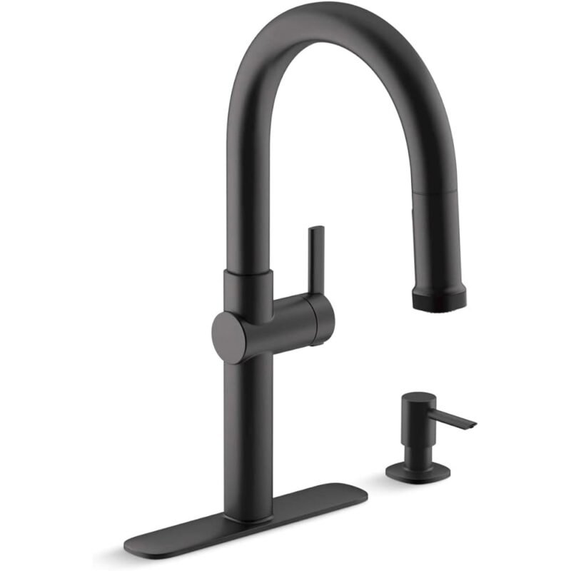 Kohler R22153-SD-BL Rune Grifo de Cocina con Pulverizador Desplegable Negro Mate