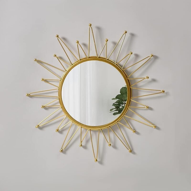 KKTAPOS Espejos Dorados para Pared Diseño de Sol Decoración Bohemia