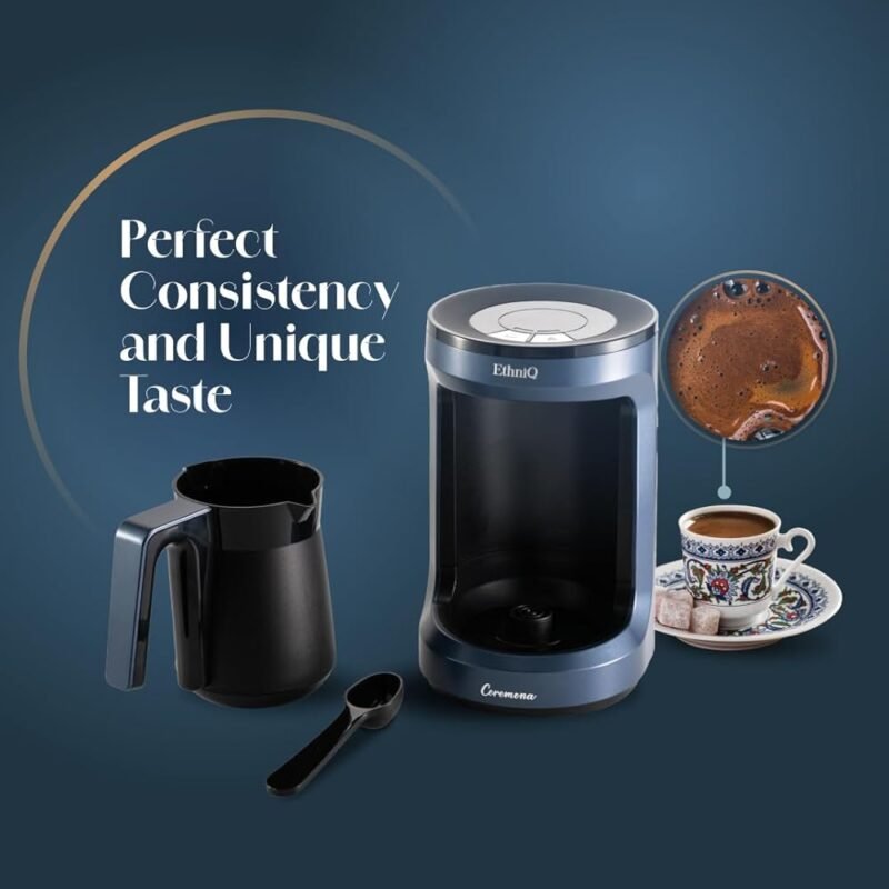 ETHNIQ Cafetera Turca 120 V 1 a 4 Tazas Tecnología Cook Sense Azul - Imagen 3