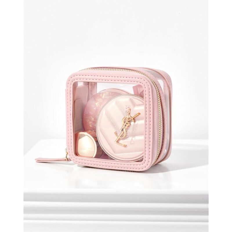 Rownyeon Mini Bolsa de Maquillaje Transparente para Viajes Rosado - Imagen 7