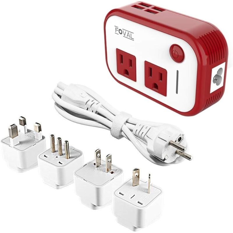 FOVAL Convertidor de Voltaje 220V a 110V Adaptador Internacional USB