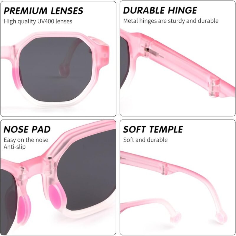 Gafas de Sol Cuadradas Polarizadas para Niños y Niñas con Protección UV - Imagen 5