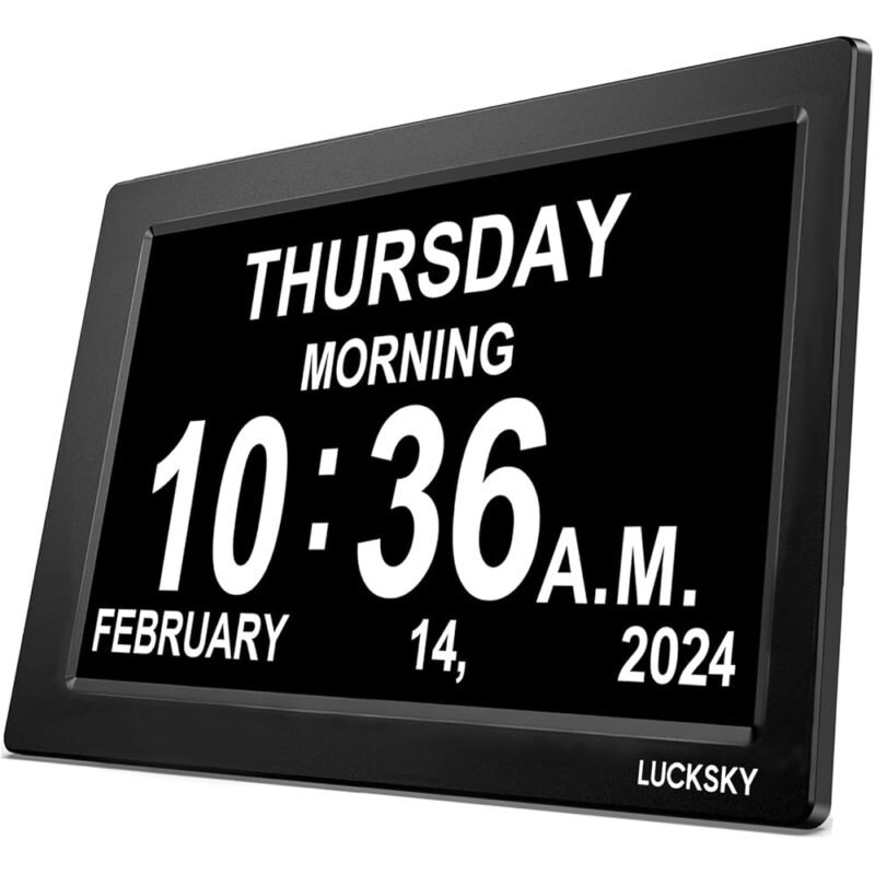 Lucksky Reloj Digital con Pantalla Grande para Ancianos 19 Despertadores