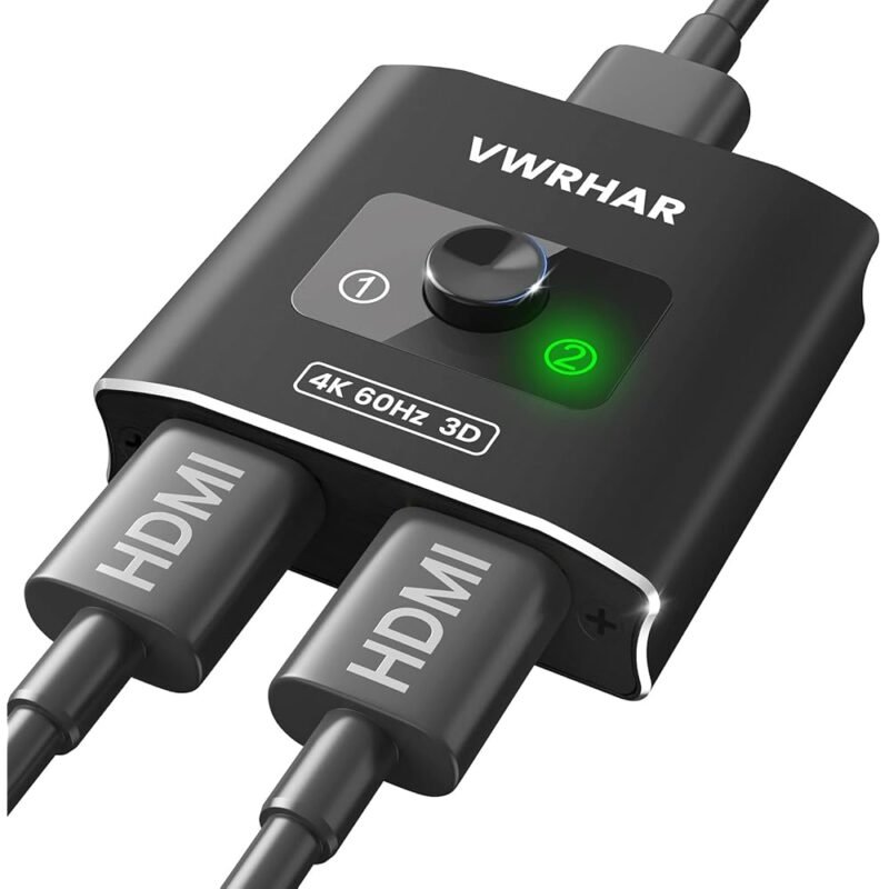 VWRHar Divisor de Interruptor HDMI 4K 60Hz conmutador 2 en 1