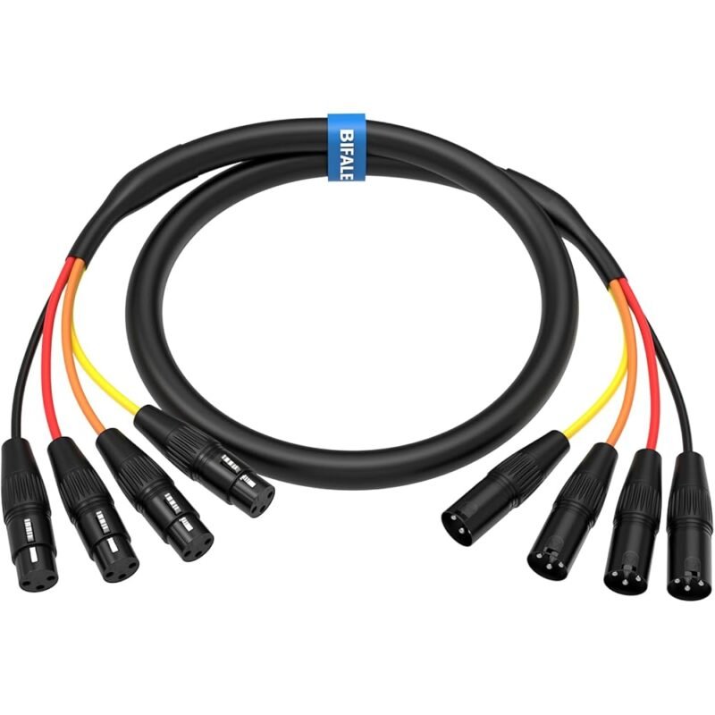 BIFALE Cable XLR Snake de 4 Canales 3.3 Pies para Audio Profesional