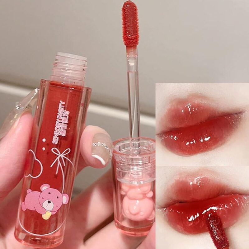 Yasovigi 6pcs Jelly Lip Gloss Bear Lip Stain Hidratante y Larga Duración - Imagen 5