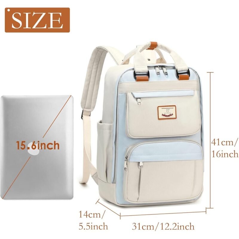 MYHOZEE Mochilas para Laptop para Niñas Estilo Casual Gris - Imagen 3