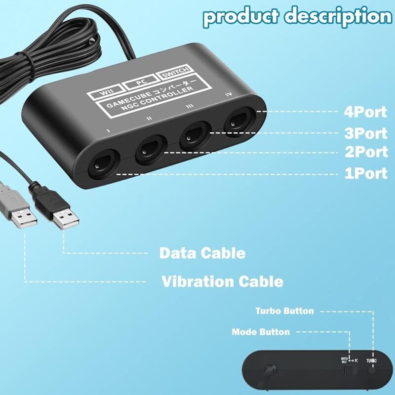 ClouDream Adaptador Gamecube para Switch Wii U y PC Controlador Gamecube - Imagen 3