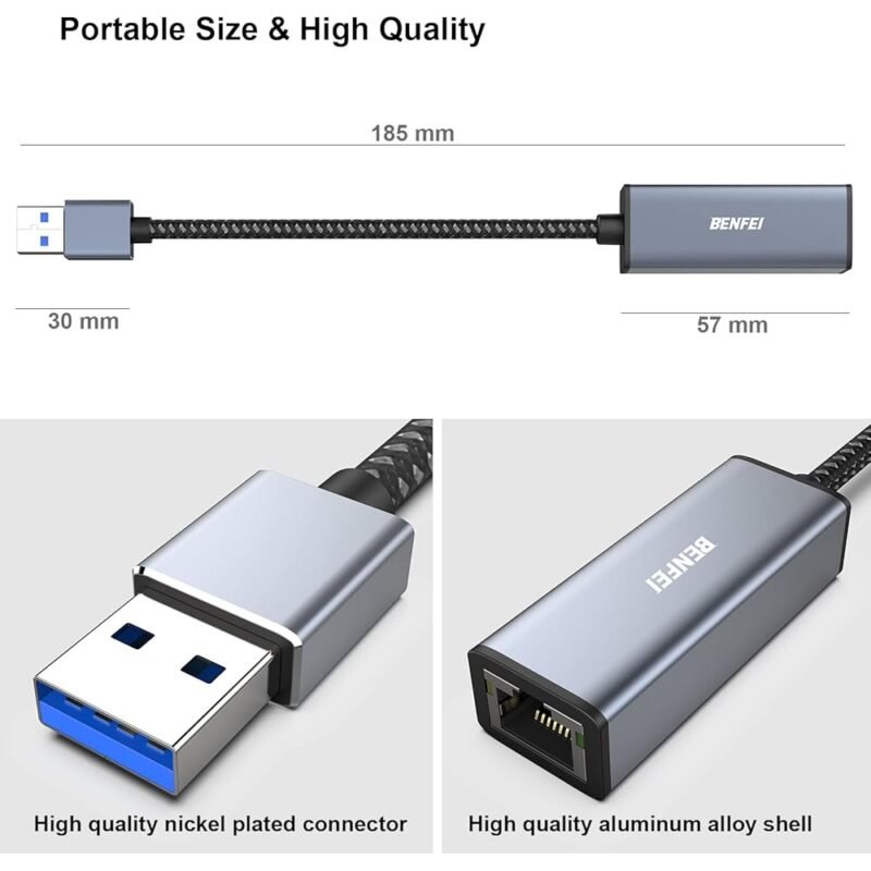 BENFEI Adaptador USB 3.0 a Gigabit Ethernet para MacBook y PC - Imagen 6