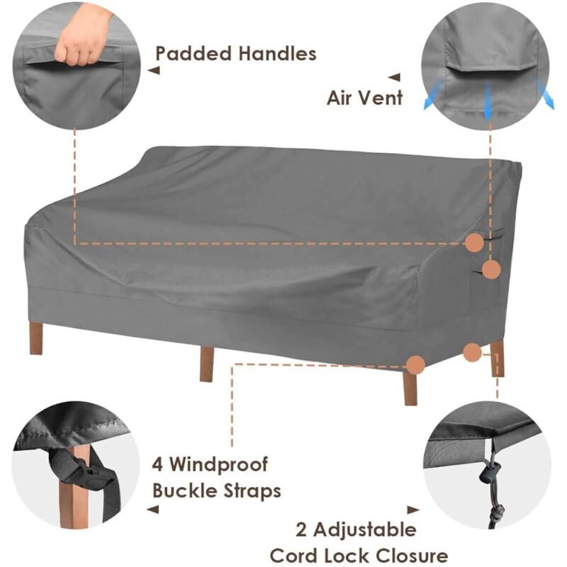 Vailge Funda para Sofá de Patio 100% Impermeable con Ventilación - Imagen 5