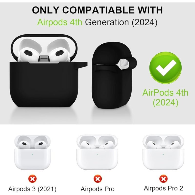 MATEPROX Funda Compatible con AirPods 4 Generación 2024 con Llavero - Imagen 2