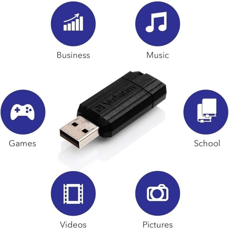 Verbatim Unidad Flash USB 2.0 128 GB Pinstripe Negra - Imagen 7