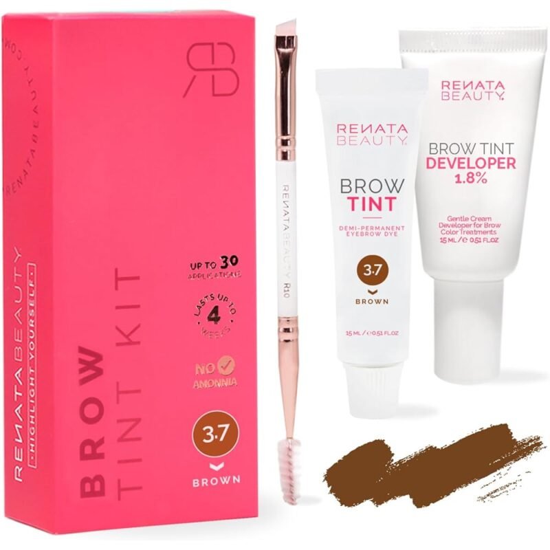 RB RENATA BEAUTY Kit de tinte de cejas con color y cepillo para un estilo perfecto