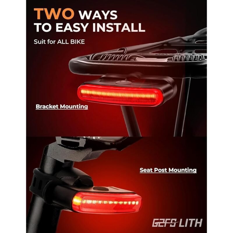 G2FS LITH Luz Trasera Recargable para Bicicleta 150 lm Impermeable IPX6 - Imagen 4