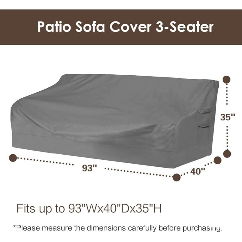 Vailge Funda para Sofá de Patio 100% Impermeable con Ventilación - Imagen 2