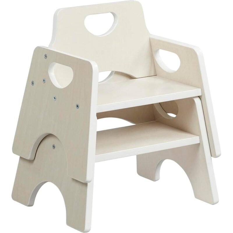 ECR4Kids Silla Apilable de Madera para Niños Pequeños Blanco Paquete de 2 - Imagen 11