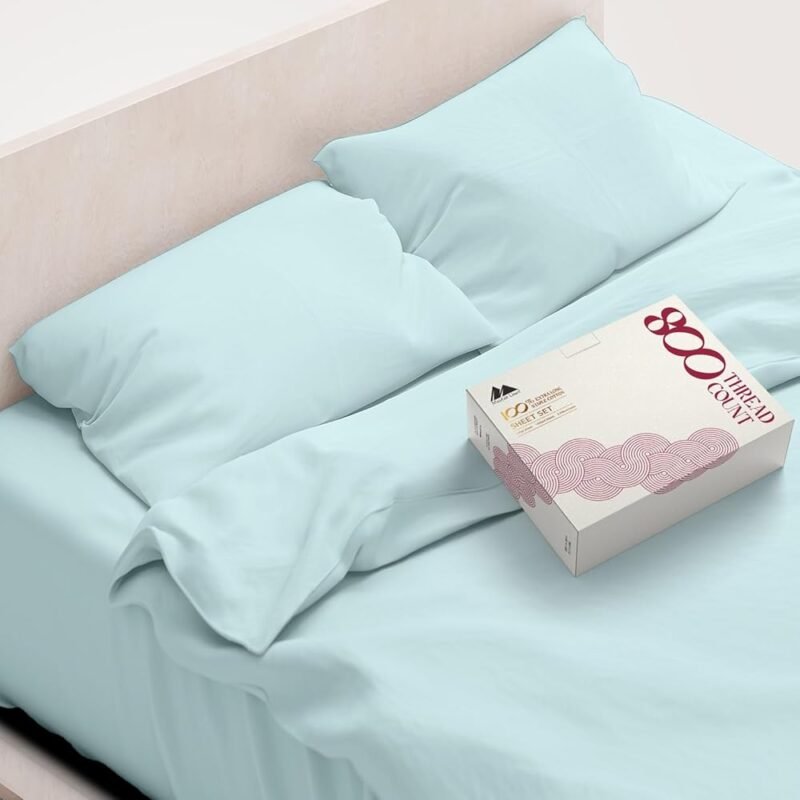 Mayfair Linen Juego de Sábanas de Algodón Egipcio 800 Hilos para Cama Queen