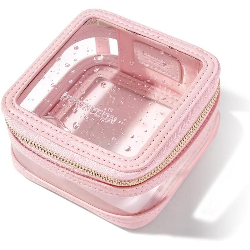 Rownyeon Mini Bolsa de Maquillaje Transparente para Viajes Rosado