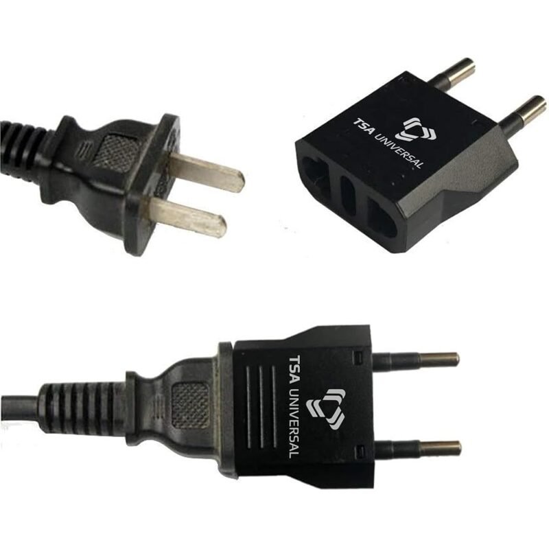 Adaptador de Corriente de Viaje TSA Universal para Indonesia y Bali Negro