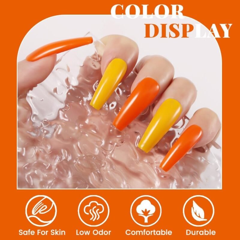 Esmalte de uñas de gel naranja para arte de uñas con luz UV - Imagen 6