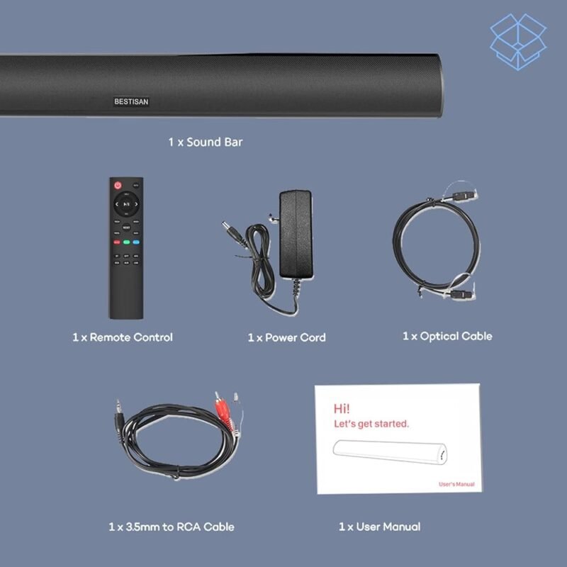 BYL Barra de sonido con cable y Bluetooth 5.0 para TV 71 cm - Imagen 8