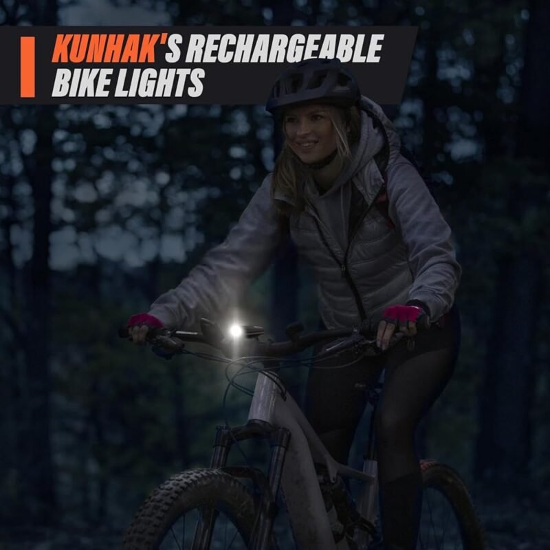 Kunhak Luces de Bicicleta Recargables Ultra Brillantes para Montar de Noche - Imagen 6