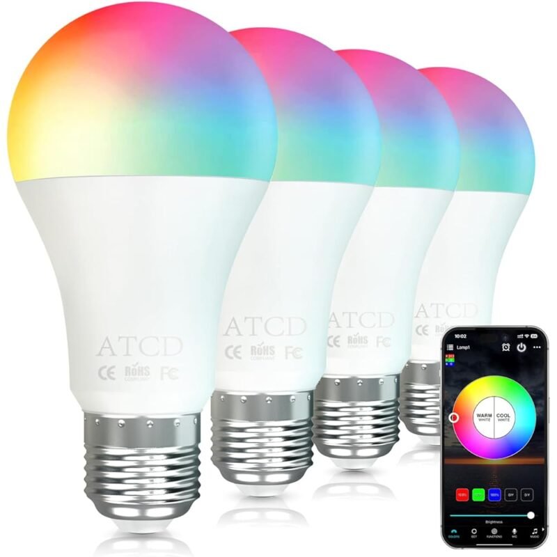 Bombillas inteligentes ATCD E26 regulables LED 7W RGB Bluetooth