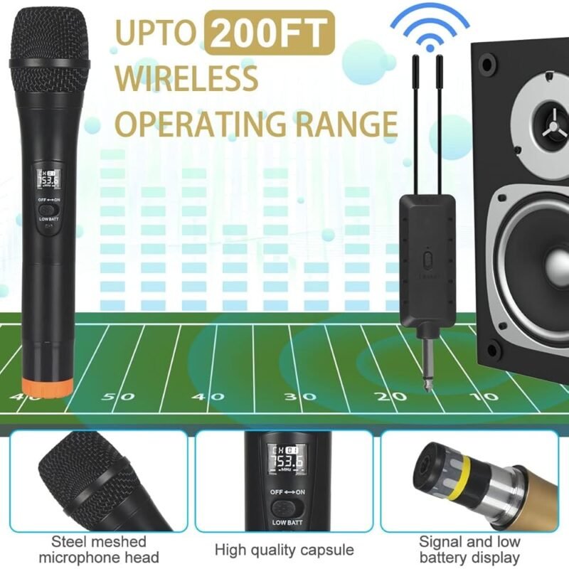 ALPOWL Micrófono Inalámbrico Dual UHF para Karaoke y Eventos - Imagen 4