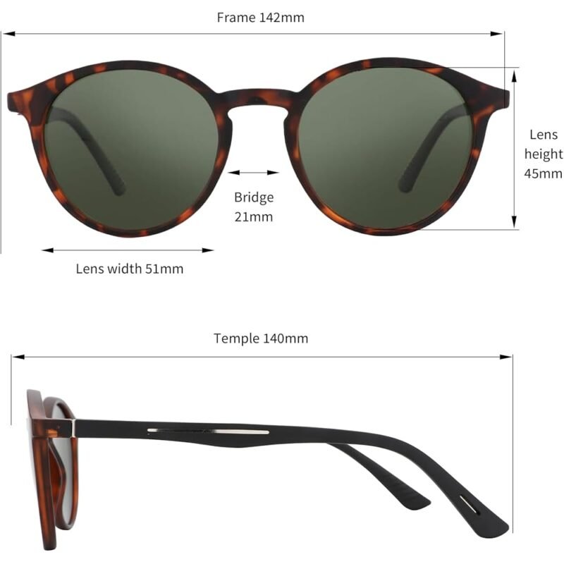 BLUEMOKY Gafas de Sol Polarizadas Redondas para Hombre y Mujer - Imagen 7