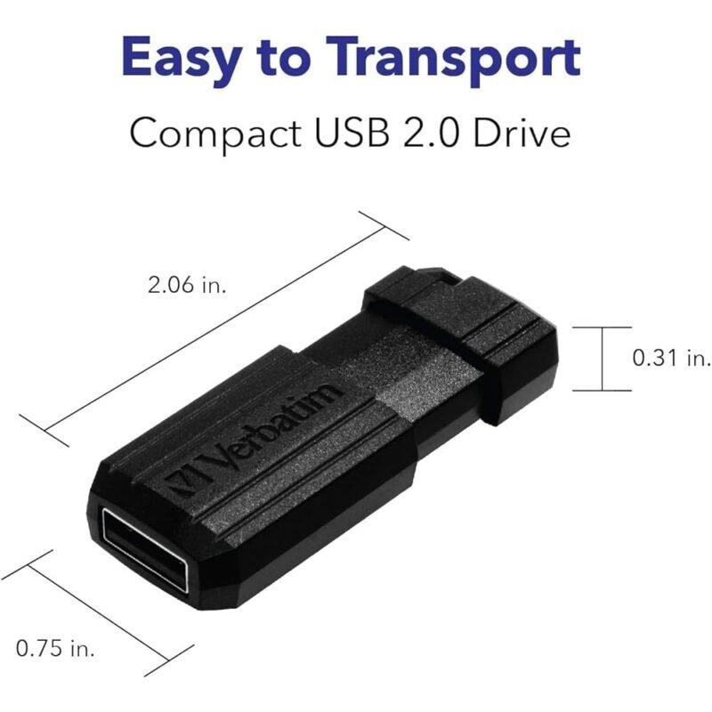 Verbatim Unidad Flash USB 2.0 128 GB Pinstripe Negra - Imagen 5