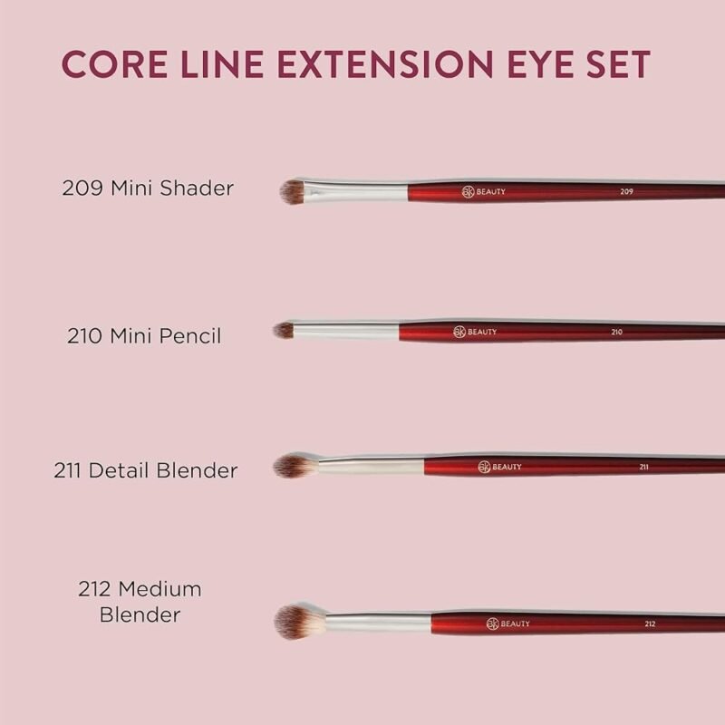 BK BEAUTY Core Line Extension Eye Set 4PC Juego de brochas de maquillaje - Imagen 6