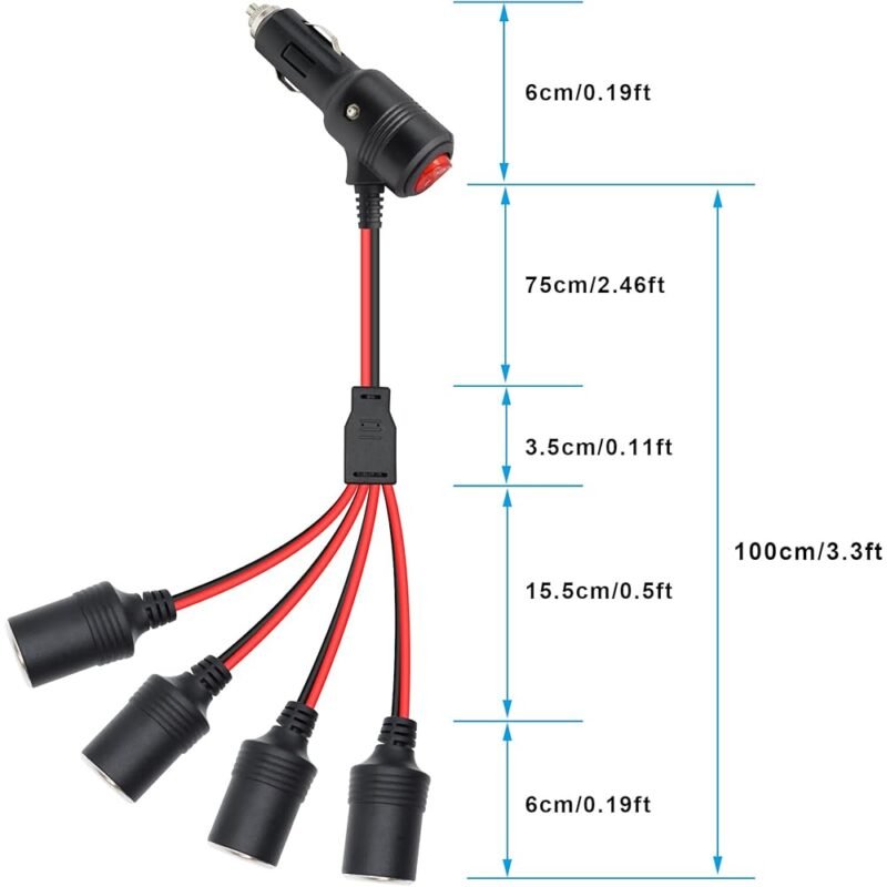 Adaptador Divisor de Enchufe XILAGHY para Encendedor de Cigarrillos 12V 24V - Imagen 5