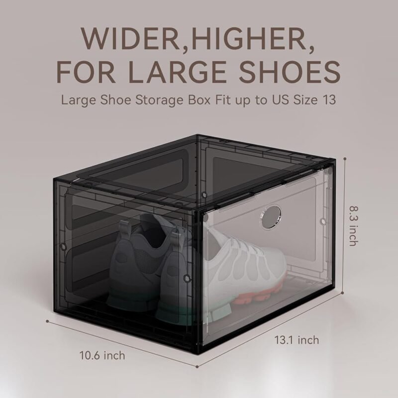 OIWLCI Cajas de Zapatos Apilables de Plástico Transparente - Imagen 3