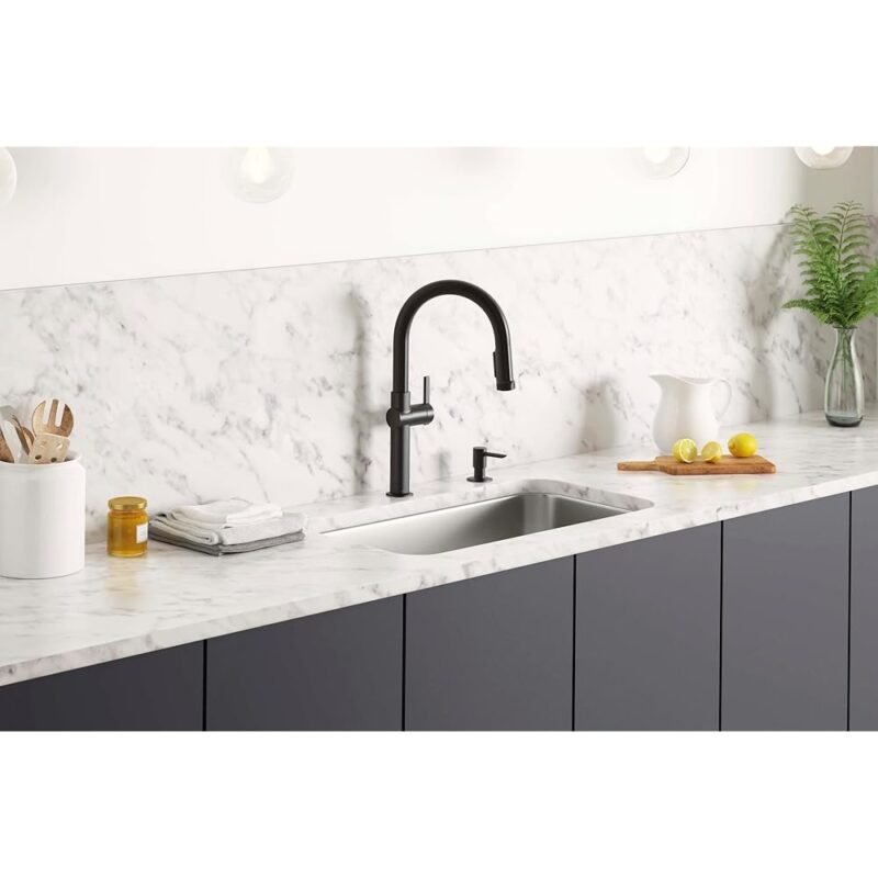 Kohler R22153-SD-BL Rune Grifo de Cocina con Pulverizador Desplegable Negro Mate - Imagen 2