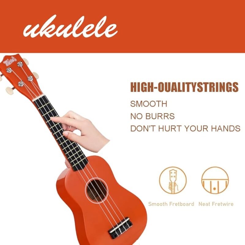 Ukelele Soprano Trendy 21 Pulgadas para Principiantes Color Naranja - Imagen 5