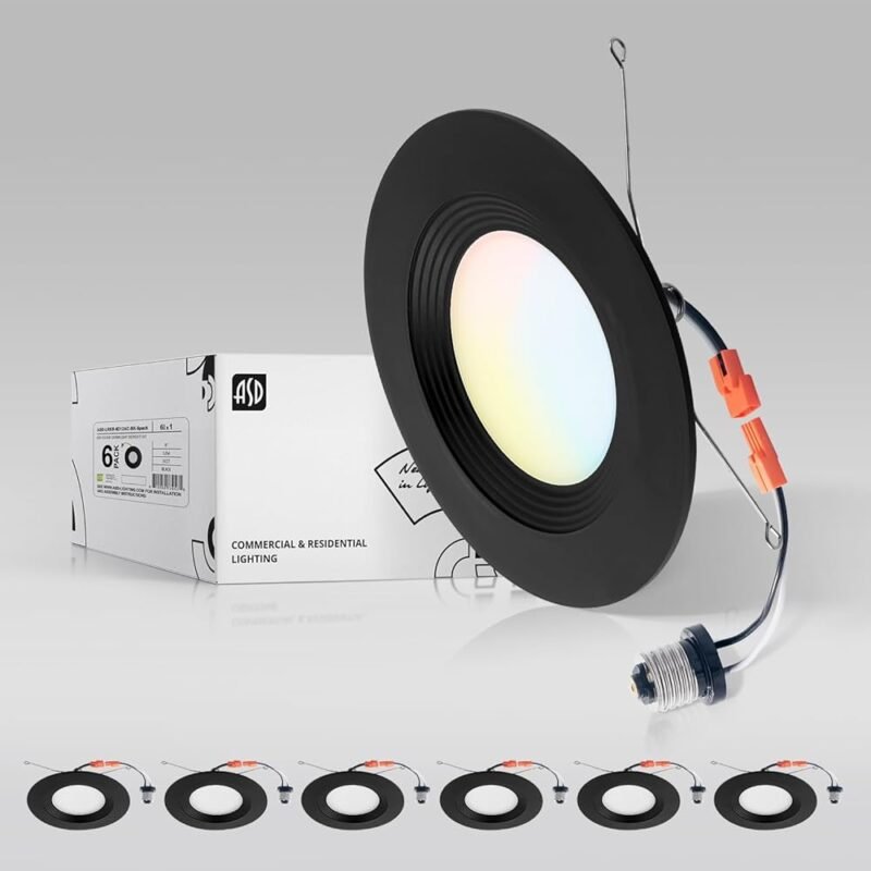 ASD Retrofit Iluminación LED Empotrable 6 Pulgadas Negro 12 W 1009 Lúmenes