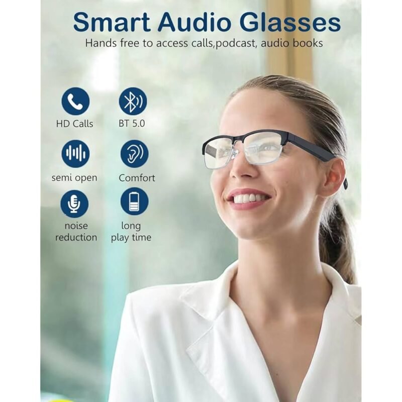 Lentes de Audio Bluetooth Inteligentes con Micrófono Integrado y Filtro de Luz Azul - Imagen 3