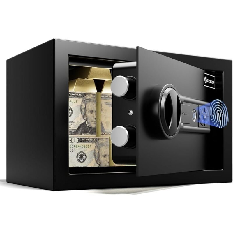 XDeer Biometric Safe Lock Box para Pistolas 0.43 Pies Cúbicos