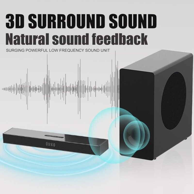 Barras de sonido 15 pulgadas con subwoofer y Bluetooth para TV - Imagen 6