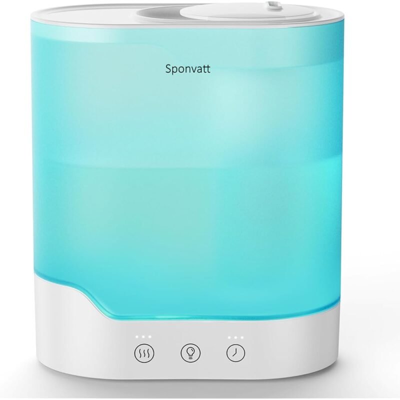 Sponvatt Humidificadores para dormitorio con difusor de aceites y luz nocturna