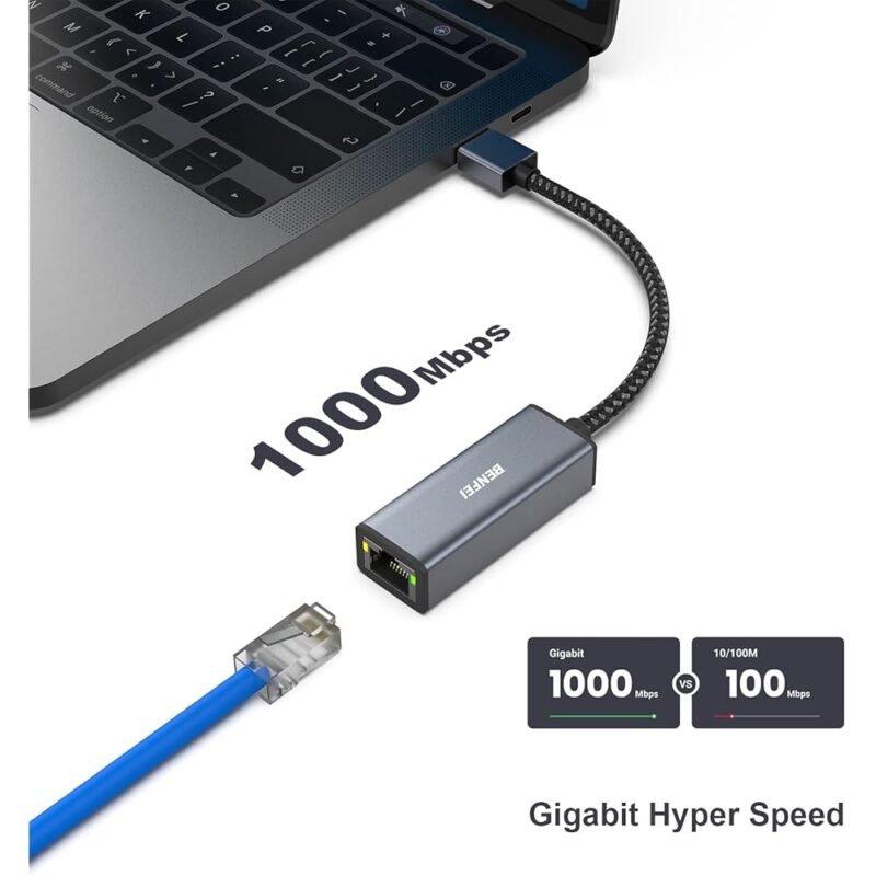 BENFEI Adaptador USB 3.0 a Gigabit Ethernet para MacBook y PC - Imagen 2