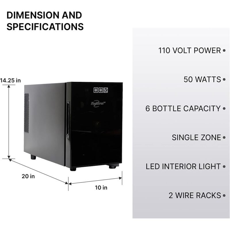 Koolatron Urban Series Enfriador de vino 6 botellas compacto - Imagen 7