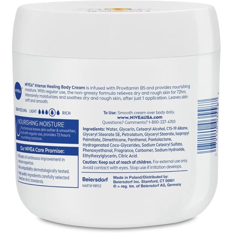 Nivea Crema Corporal Curativa Intensa Hidratante Diario para Piel Seca 13.5 Onzas - Imagen 2