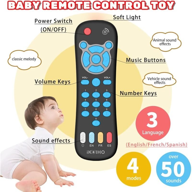 Teléfono de Juguete a Control Remoto para Bebés con Música y Luz - Imagen 2