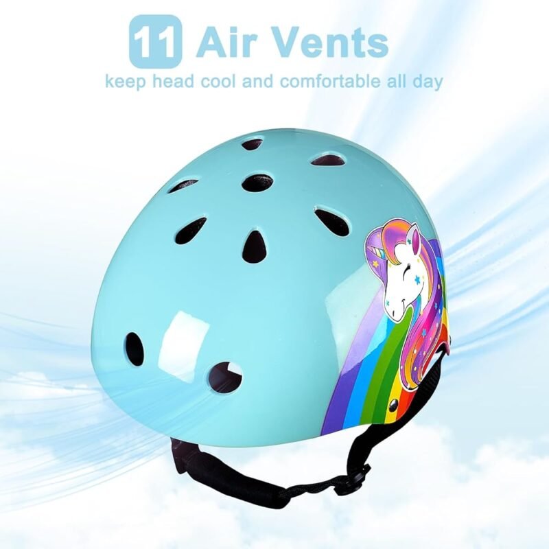 FIODAY Casco de Bicicleta Unicornio Ajustable para Niños Pequeños - Imagen 4