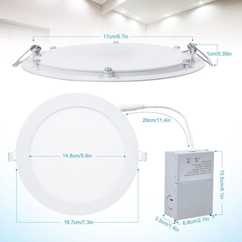 Esbaybulbs Lámpara de Techo Empotrable LED Ultrafinade 7 Pulgadas 4500K - Imagen 5