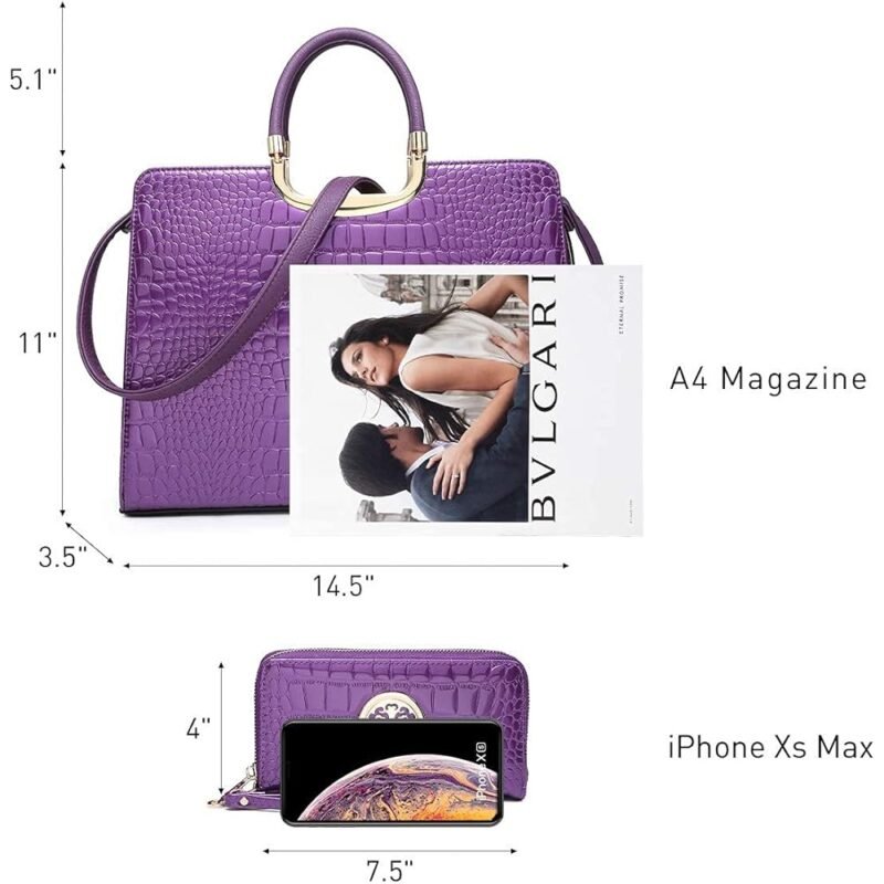 Bolso de mano para mujer con asa superior y cartera a juego - Imagen 3