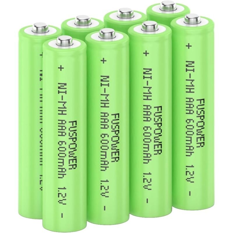 Fuspower Pilas AAA Recargables 600mAh 8 Unidades para Luz Solar y Más